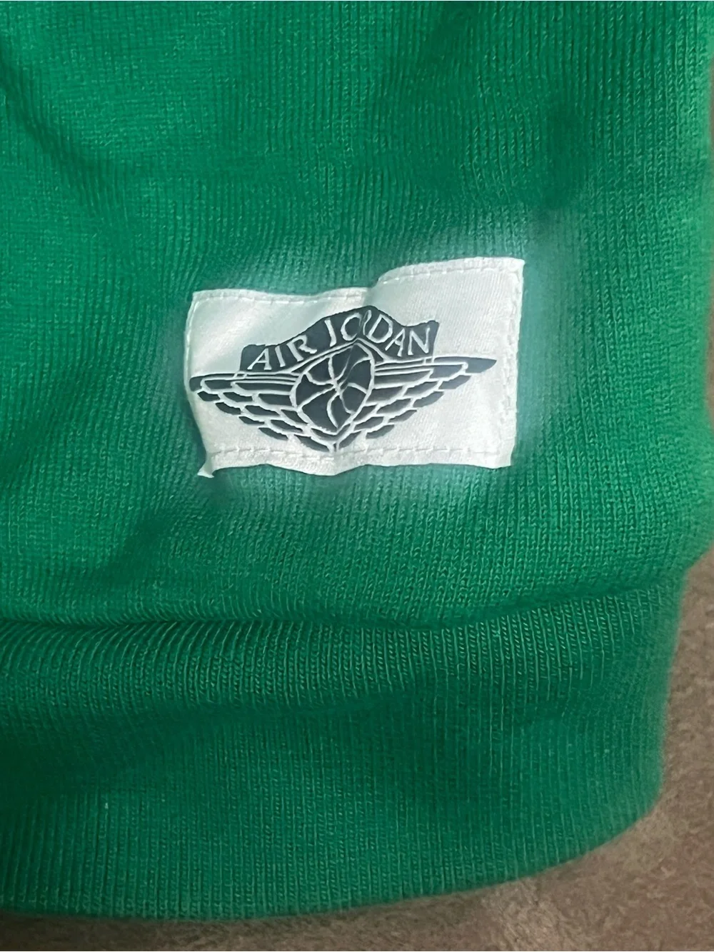 Jordan Green Crewneck Sweatshirt with Black/White Sleeve Panels